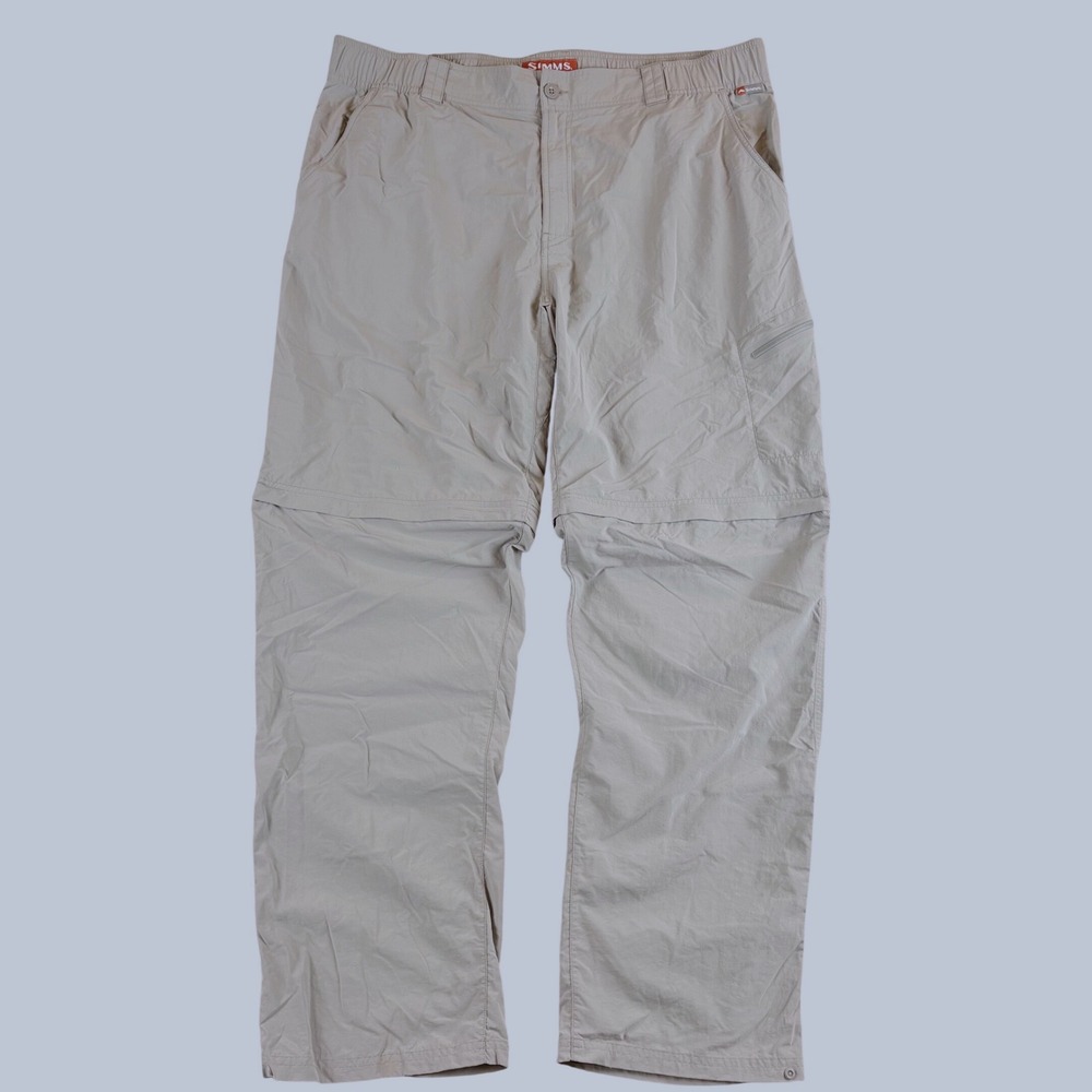 Simms Fishing Products Convertible Pants Mens XXL Tan Khaki Outdoor Hiking Fish